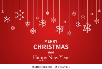 Christmas greetings vector background design Merry Christmas greeting text on red background