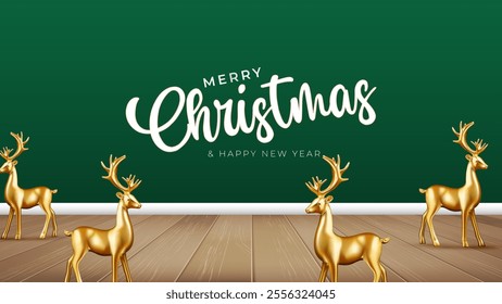 Christmas greetings vector background design. Christmas greeting text with pine tree, candy cane and gift boxes ornaments and decoration elements in red elegant background.
