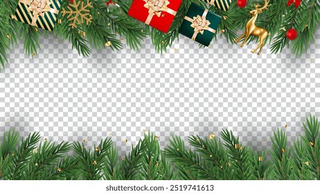 Weihnachtsgrüße, Vektorgrafik, transparentes Hintergrunddesign. Weihnachten transparenter Hintergrund. Neujahrsfeier transparenter Hintergrund.
