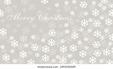 Fondo gris de Navidad con copos de nieve