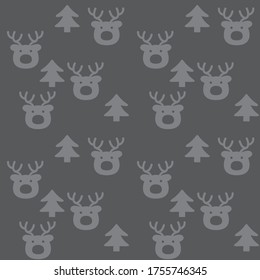 Christmas Grey Holiday seamless pattern background for website graphics, fashion textiles