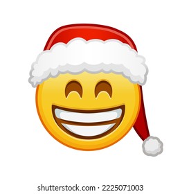 Christmas grinning face with laughing eyes Large size of yellow emoji smile