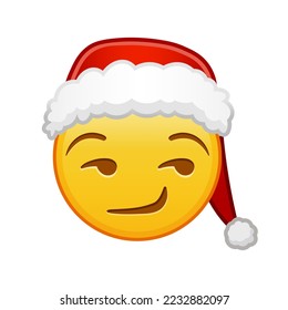 Christmas grinning flirting face Large size of yellow emoji smile