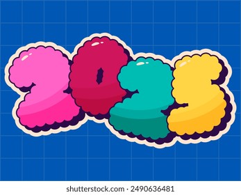 Christmas Groovy color label phrase 2025.