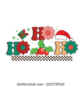 Christmas groovy design for typography design