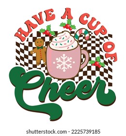 Christmas groovy design for typography design