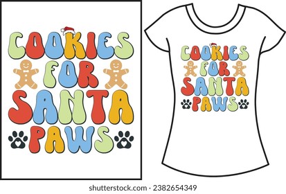 Christmas Groovy dog lover t shirt design. Typography Christmas t shirt.