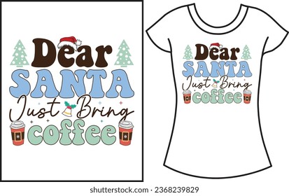 Christmas Groovy Retro t shirt. Santa vector graphics t shirt.