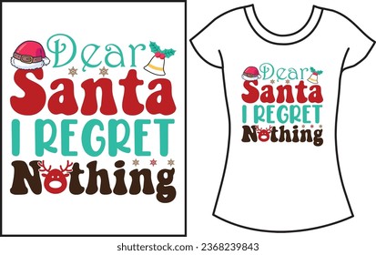 Christmas Groovy Retro t shirt. Santa vector graphics t shirt.