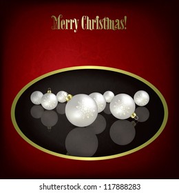 Christmas grunge greeting with decorations on black