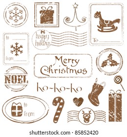 Christmas Grunge Stamps Collection - great set for your design, scrapbook, invitation