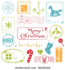 Christmas Grunge Stamps Collection - great set for your design, scrapbook, invitation