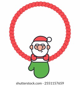 Christmas hair rope with Santa Claus vector cartoon illustration isolated on a white background.