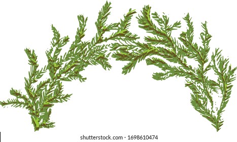 Christmas half wreath vector object design