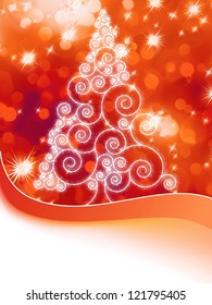 Christmas halftone tree on a orange background. And also includes EPS 8 vector