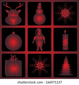 Christmas and Halloween icon set. Vector illustration EPS-10.