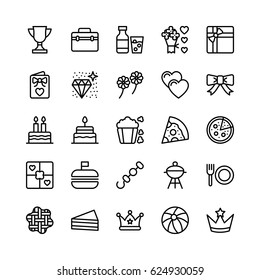 
Christmas, Halloween, Party and Celebration Line Vector Icons 
