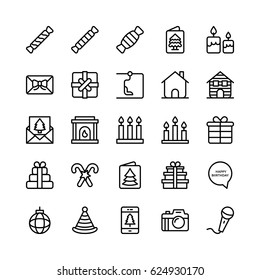 
Christmas, Halloween, Party and Celebration Line Vector Icons 15
