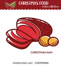 Christmas ham and potato, festive food and culinary
