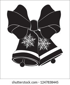 Christmas hand bells, with a bow, Christmas-tree decoration