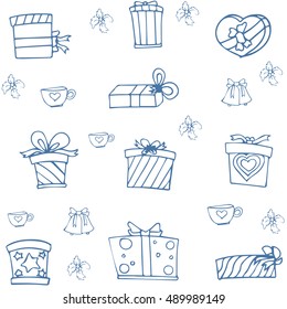 Christmas with hand draw element doodle vector