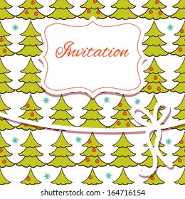 Christmas hand draw invitation card.
