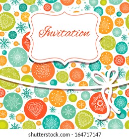 Christmas hand draw invitation card.