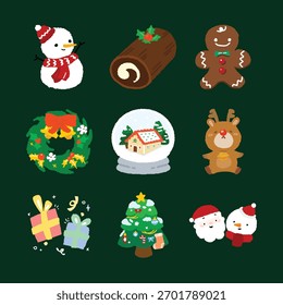 Natal mão desenho doodle elementos