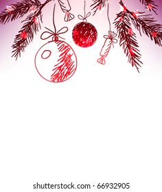 Christmas hand drawn background