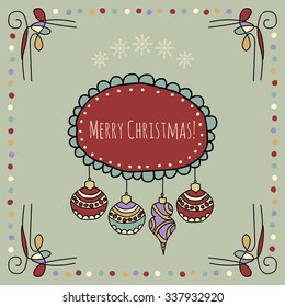 Christmas hand drawn background. Vector
