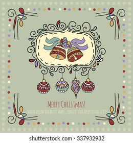 Christmas hand drawn background. Vector