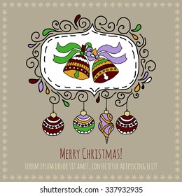 Christmas hand drawn background. Vector