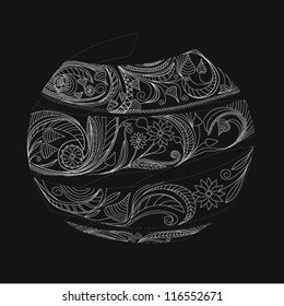 Christmas hand drawn ball