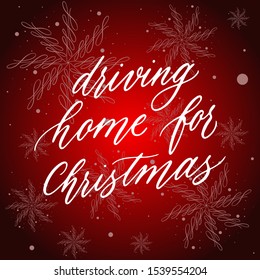 Christmas hand drawn calligraphy with snowflakes. Winter vector for poster, print, banner, blog, social media. Calligraphy New Year greeting card.