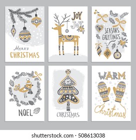 Christmas Hand Drawn Cards Christmas Tree Stock Vector (Royalty Free ...