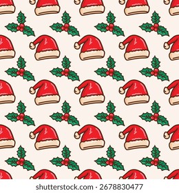 Christmas hand drawn decoration pattern