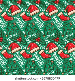 Christmas hand drawn decoration pattern
