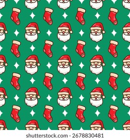 Christmas hand drawn decoration pattern