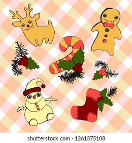 christmas hand drawn decorations