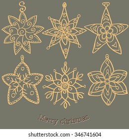 Christmas hand drawn decorations vector