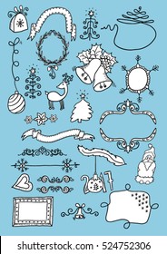 Christmas hand drawn design elements