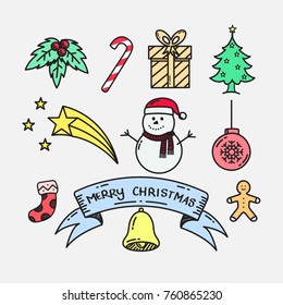 Christmas hand drawn doodle element vector illustration.