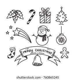 Christmas hand drawn doodle element vector illustration.