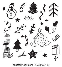 Christmas Decorations Doodle Seamless Vector Pattern Stock Vector ...