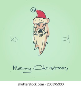 christmas hand drawn doodles with Santa Claus
