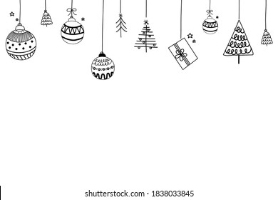 Christmas hand drawn element vectors isolated on white background for banner , web header, wallpaper etc.