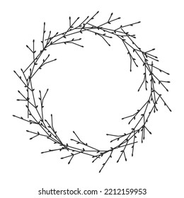 Christmas Hand Drawn Floral Wreath