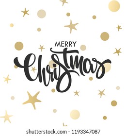 Christmas Hand Drawn Gold Lettering Design Stock Vector (Royalty Free ...