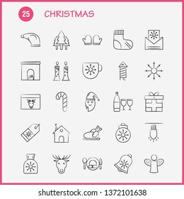 Christmas Hand Drawn Icons Set For Infographics, Mobile UX/UI Kit And Print Design. Include: Snowman, Christmas, Winters, Festival, Snowman, Christmas, Winters, Festival, Collection Modern Infographic