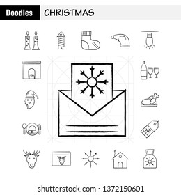 Christmas Hand Drawn Icons Set For Infographics, Mobile UX/UI Kit And Print Design. Include: Snowman, Christmas, Winters, Festival, Snowman, Christmas, Winters, Festival, Collection Modern Infographic